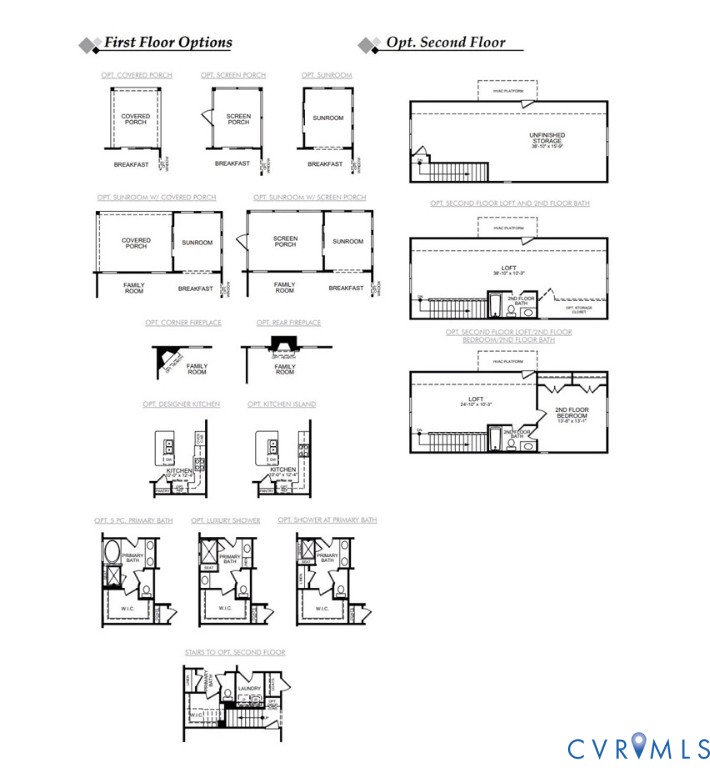 First Floor Options & Optional Second Floor
