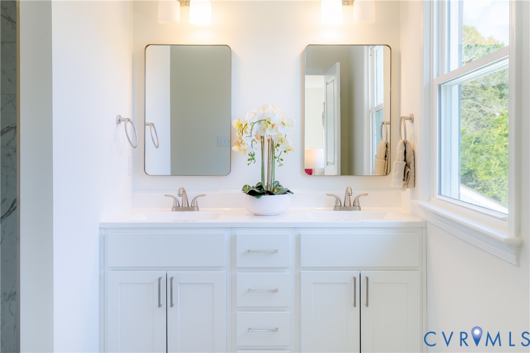 Primary bath with double vanity