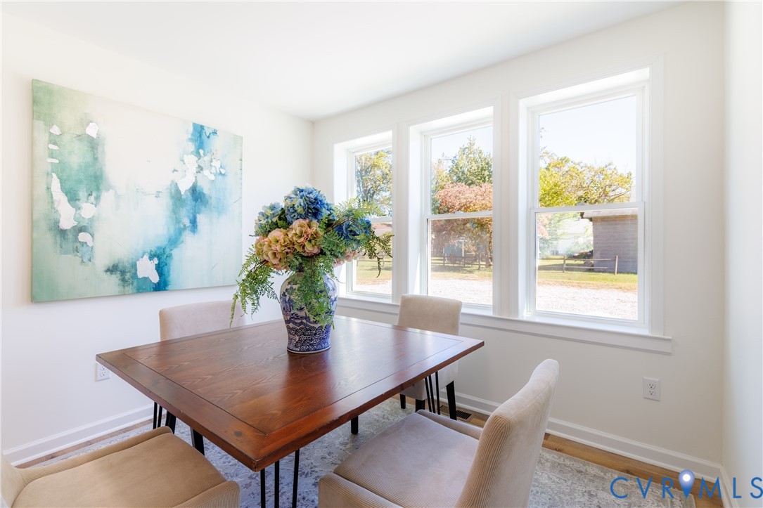 Dining room with lots of natural light