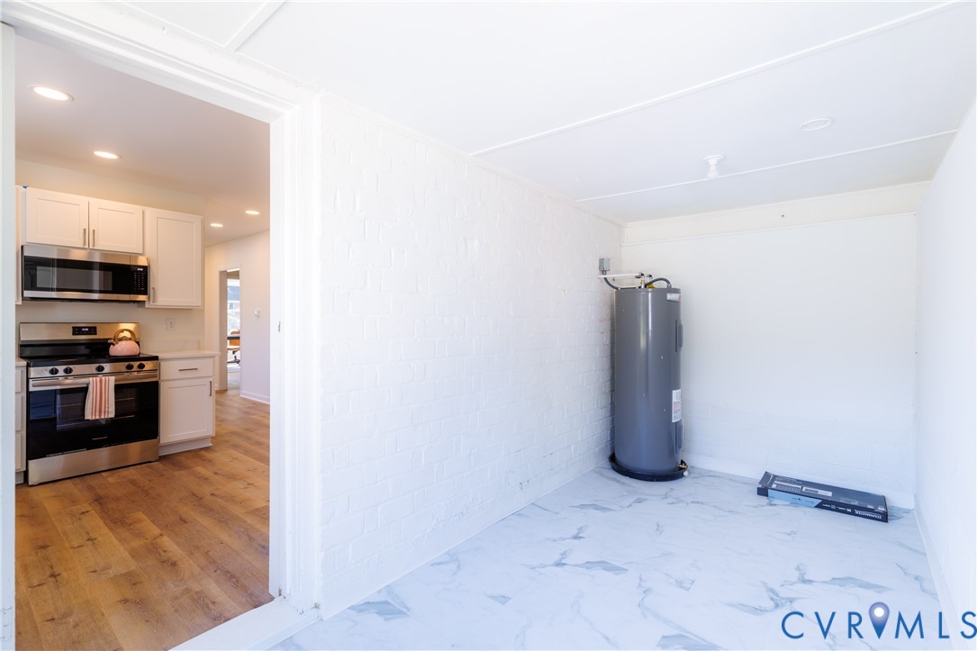Mudroom with rear exterior door