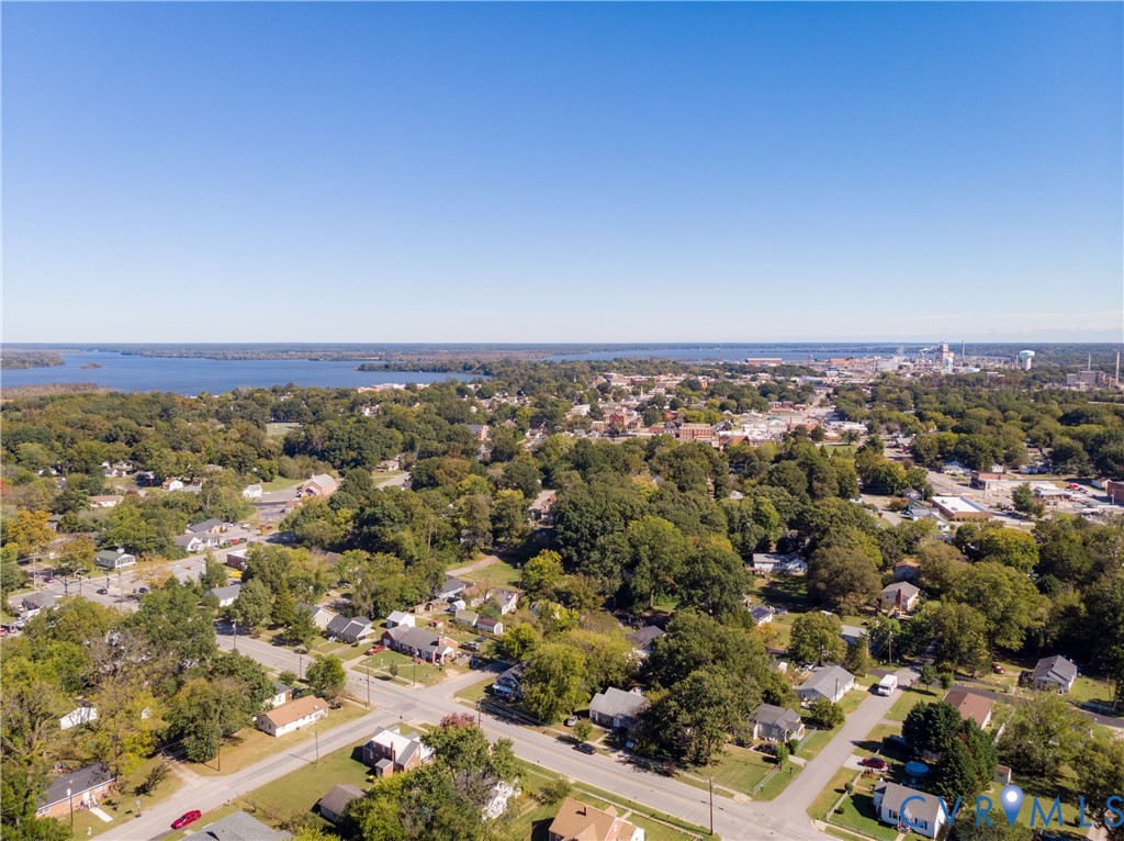 Aerial view of the surrounding area