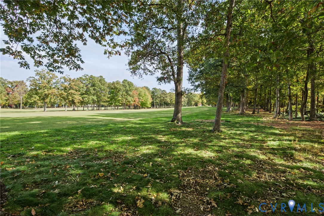 Golf course views and established woodland border