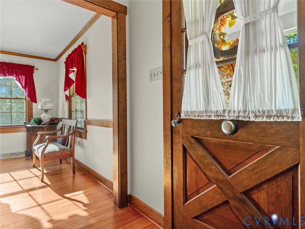 A real wood front door that screams character and charm