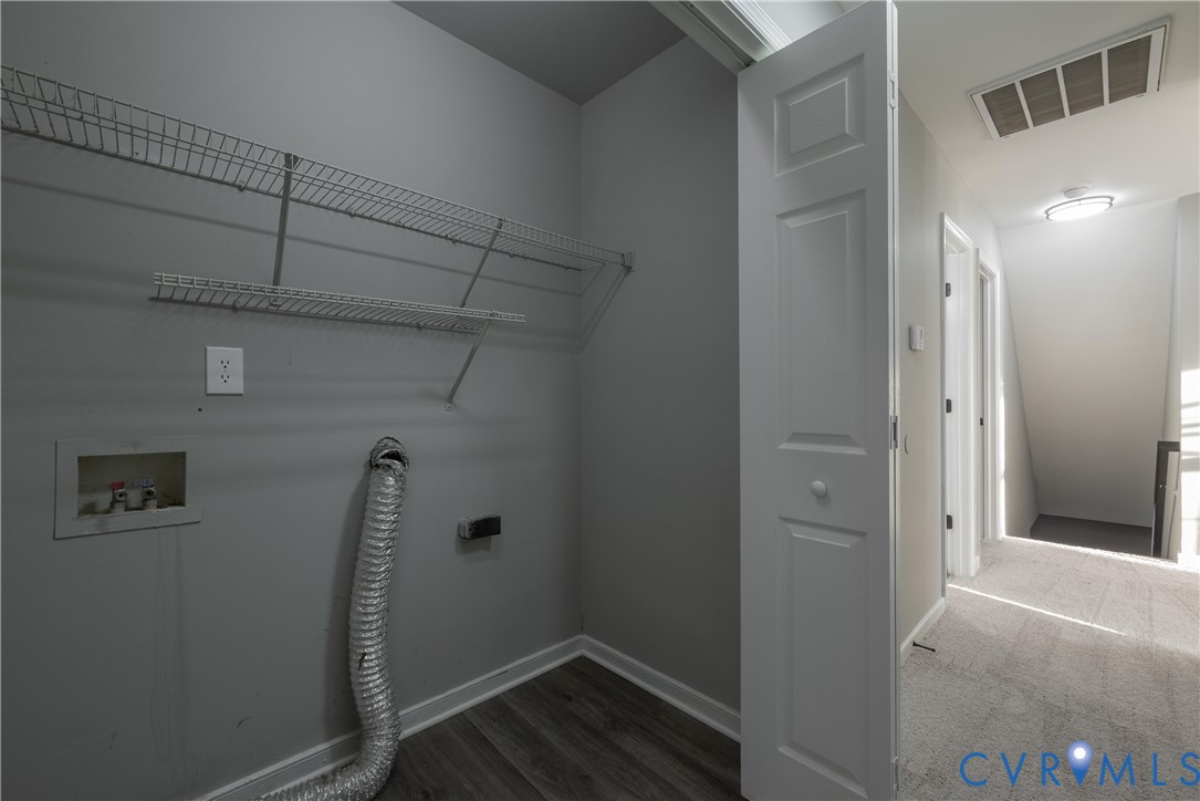 Utility area on the 2nd level with dual-level wire shelving