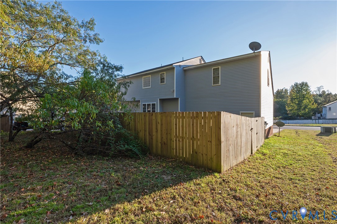 with a wood privacy fence