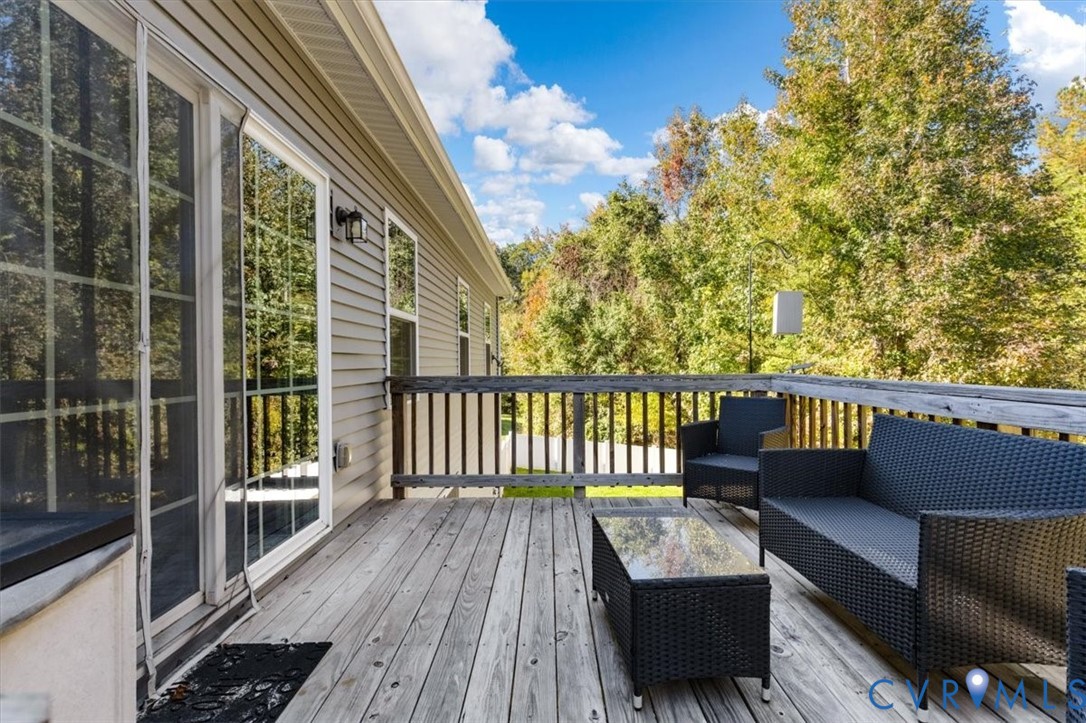 Private deck overlooking the trees