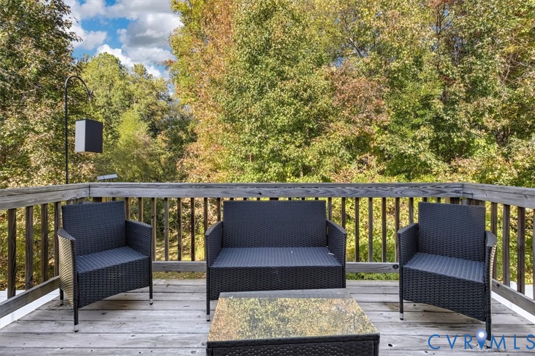 Private deck overlooking the trees