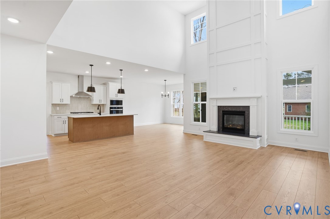 Shows optional fireplace
