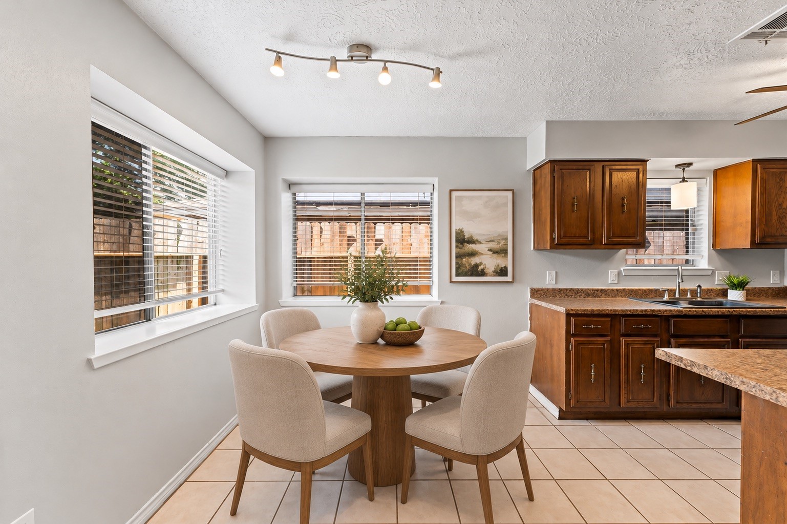 Breakfast room, virtually staged.