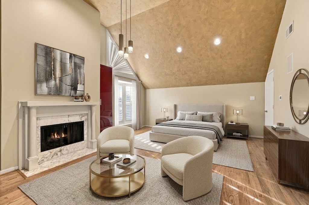 2nd Floor: Primary Bedroom, digitally staged.