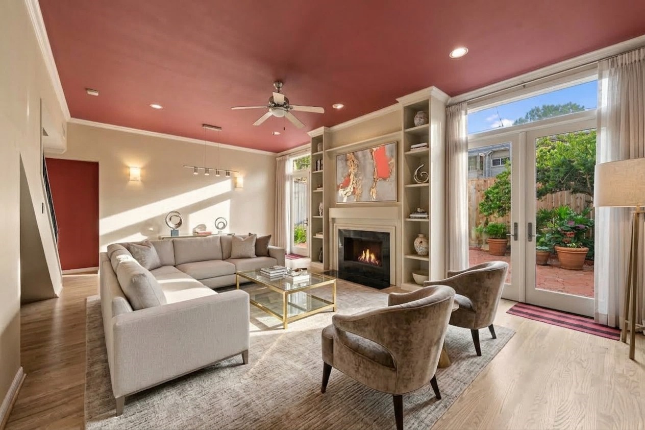 Large living room, digitally staged.