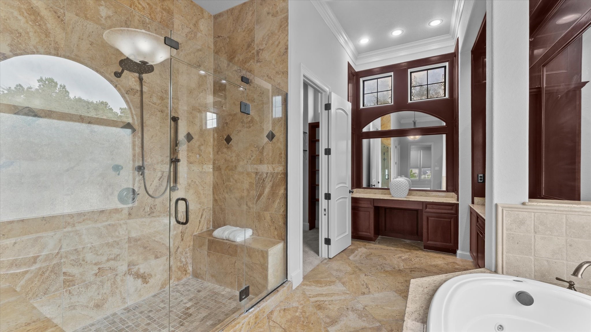 Shower.  Beside it is one of the two walk-in closets.