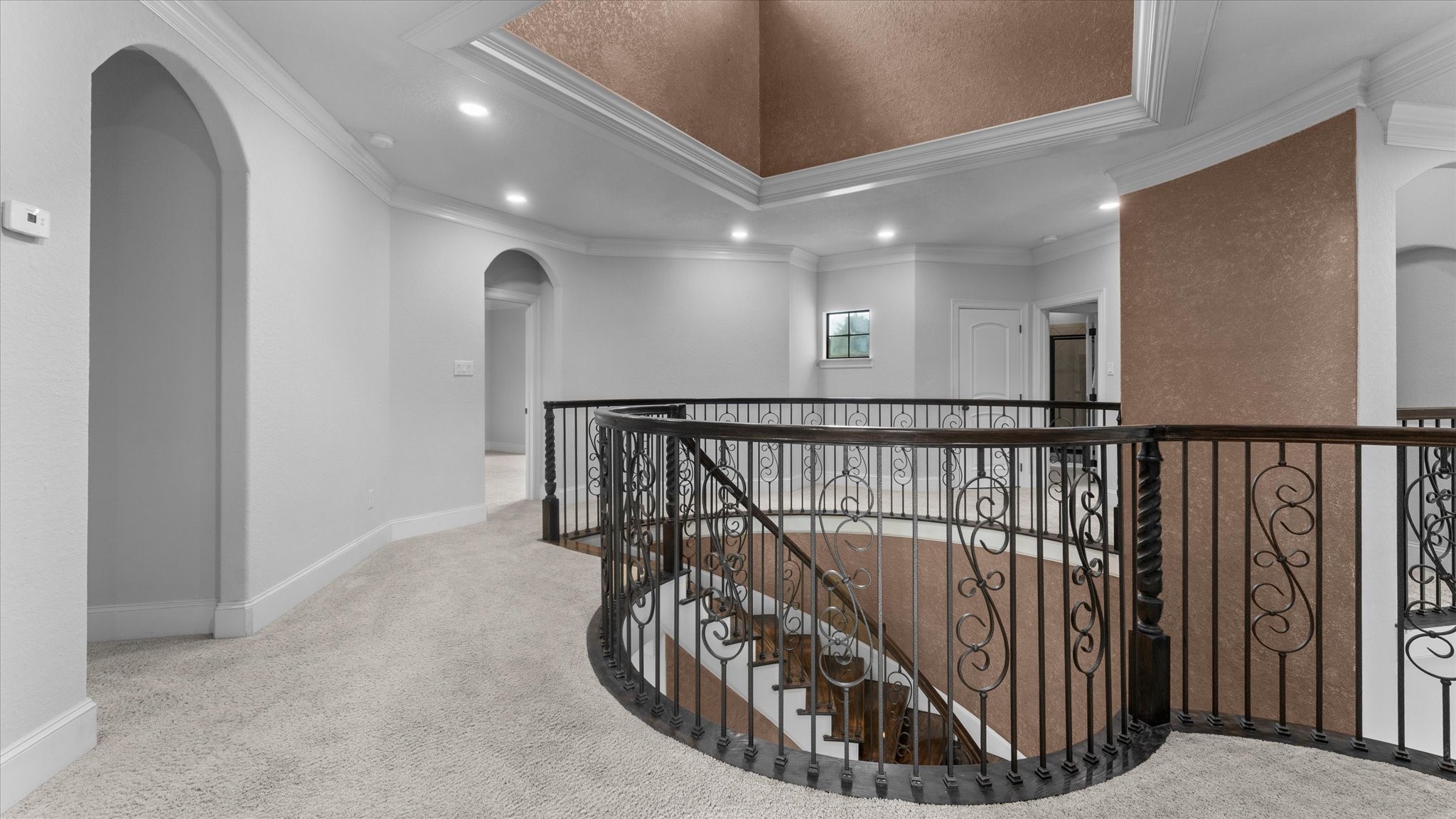 The staircase is elegant.