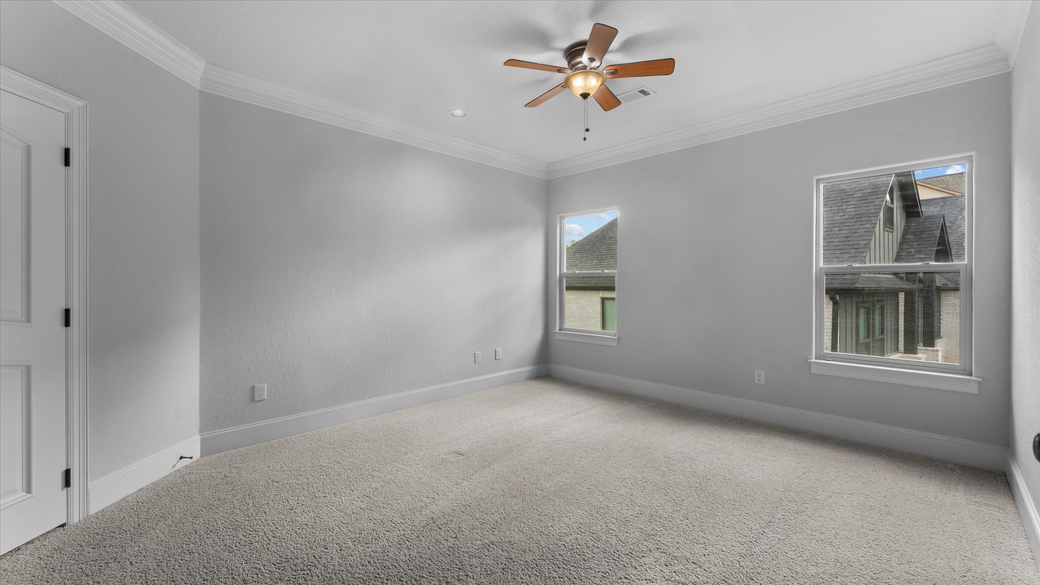 First upstairs bedroom located straight up the stairs.  Attached bath is a jack and jill.