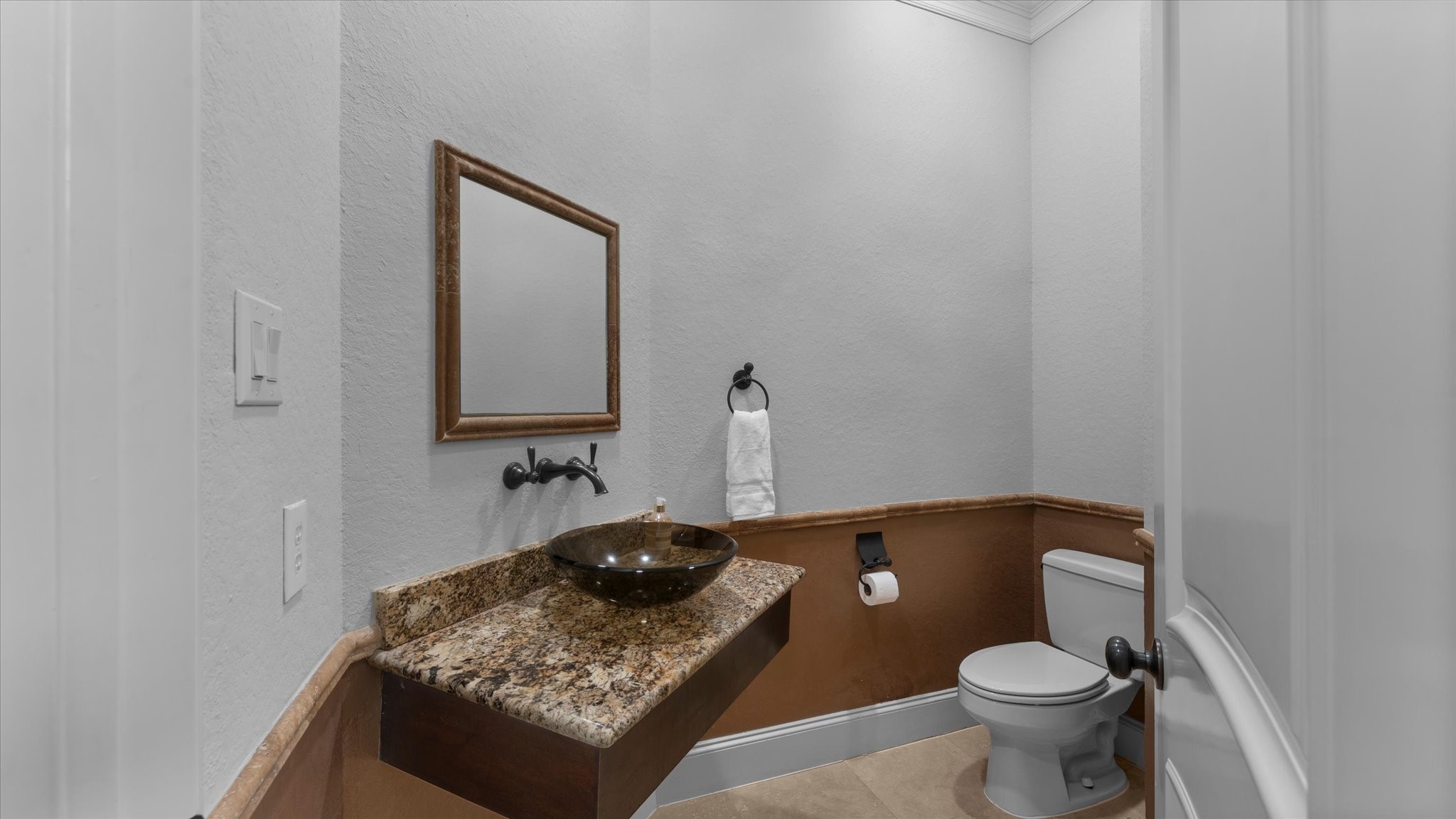 The downstairs powder bath.