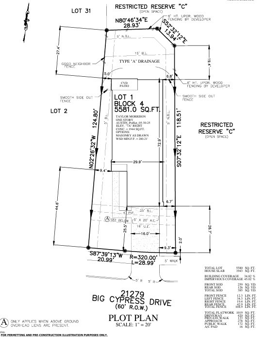 21279 Big Cypress Drive Preliminary Plot Plan