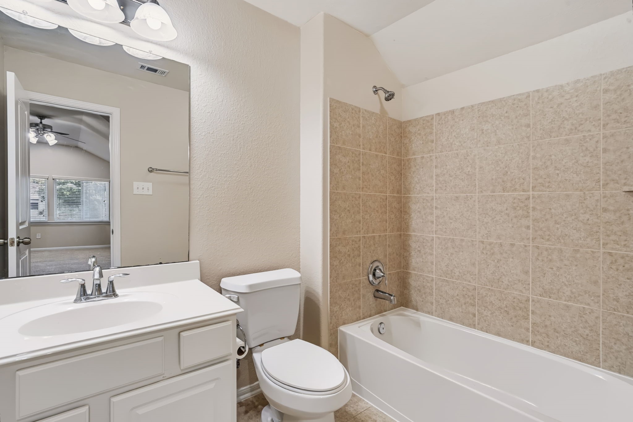 Full second-floor bathroom with a shower/tub combo.