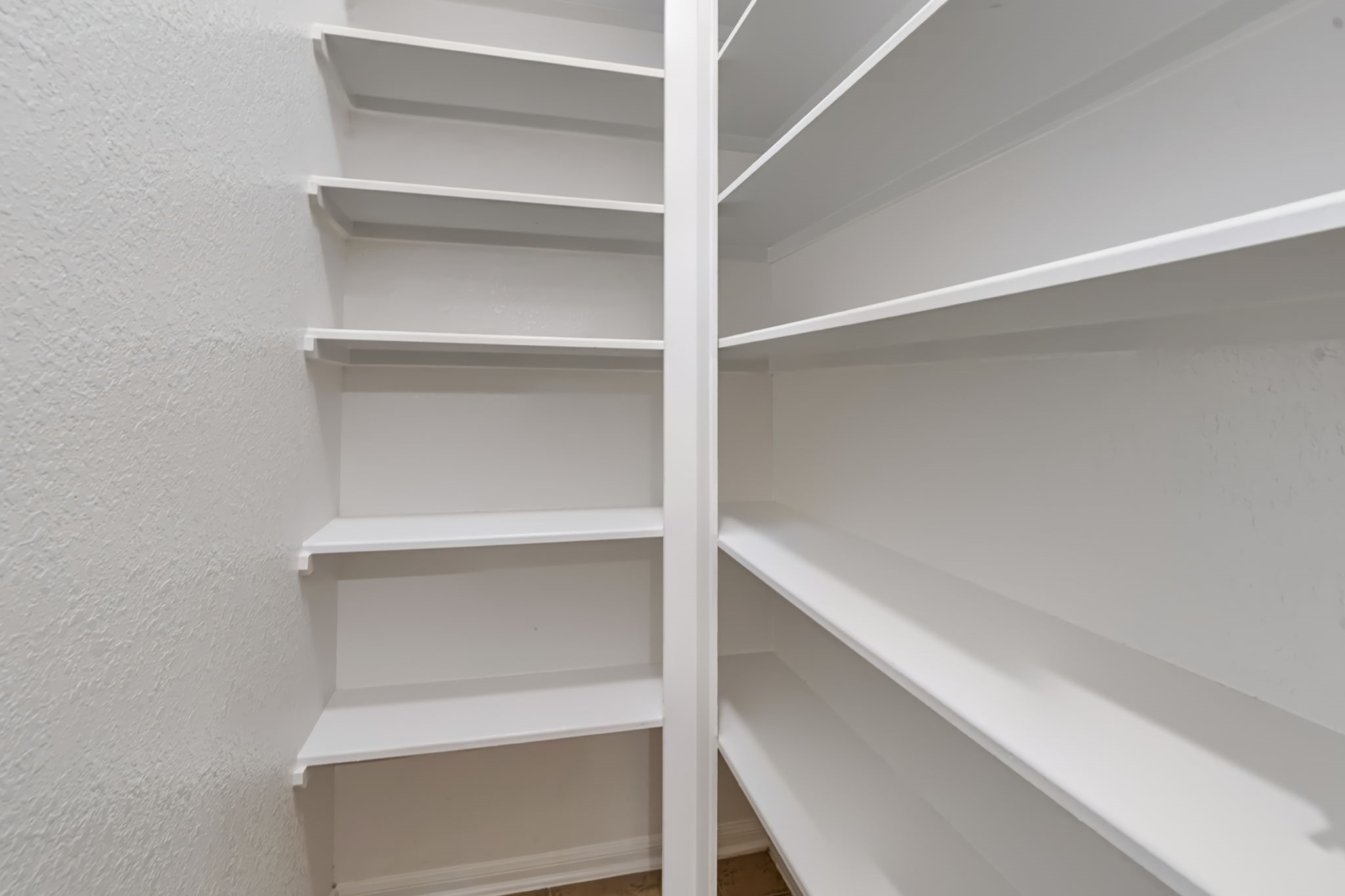 Spacious walk-in pantry.