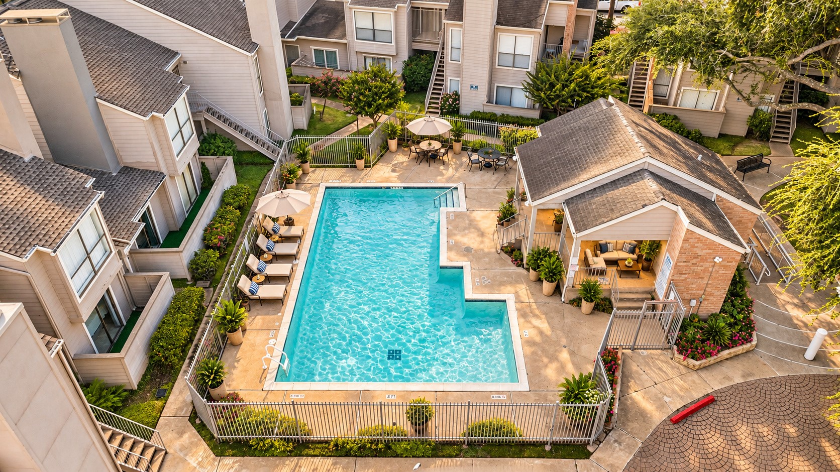 Enjoy your own community pool in the summer months! 
(Virtually staged)