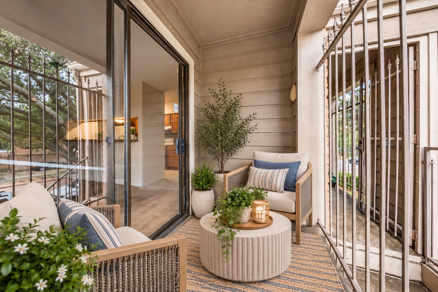 Covered patio. 
(Virtually staged)