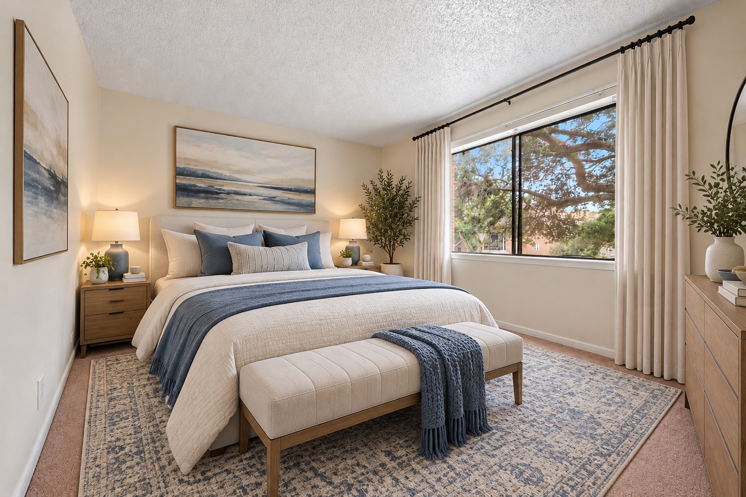 Secondary bedroom. 
(Virtually staged)