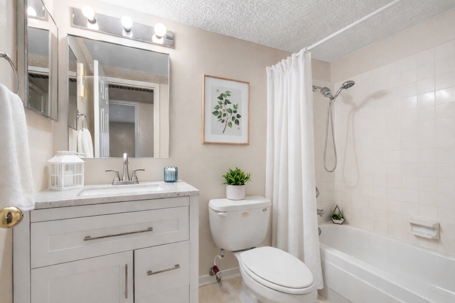 Hall bath for convenience and guest use.