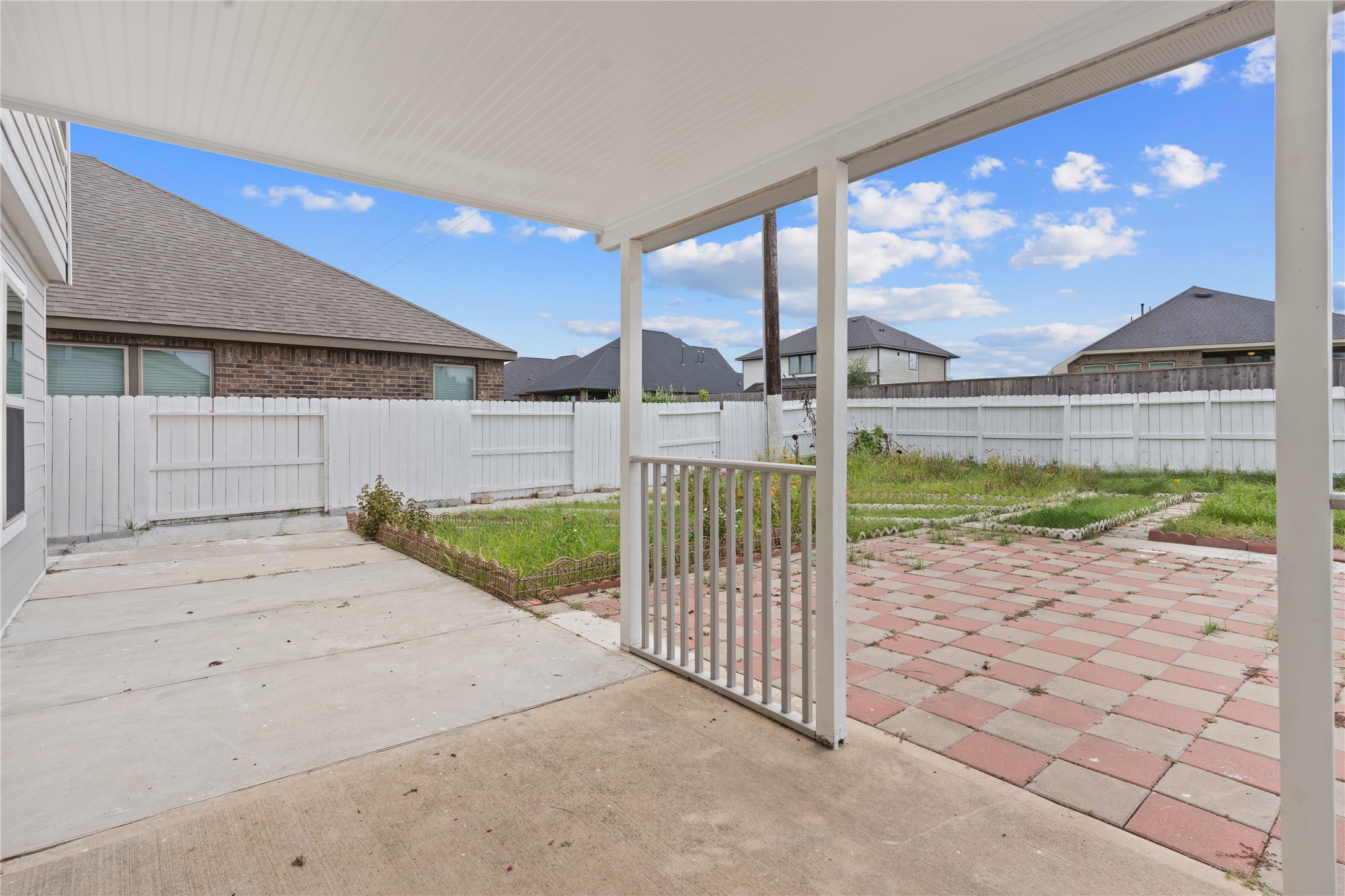 Covered patio view