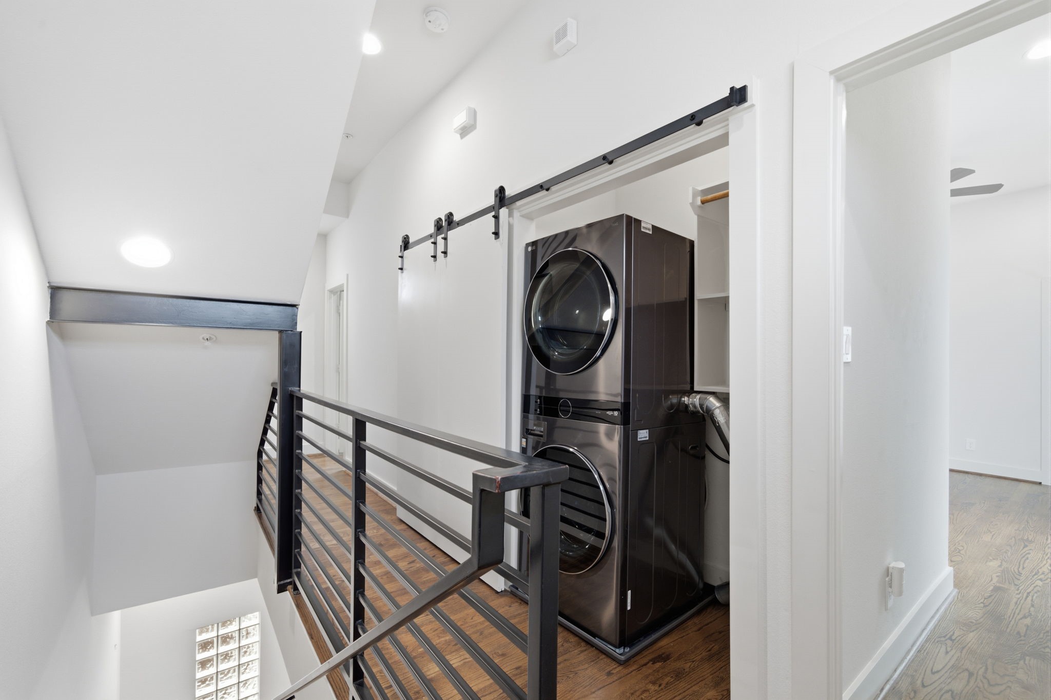 Washer / dryer will convey. Laundry area tucked between the primary and guest bedrooms
