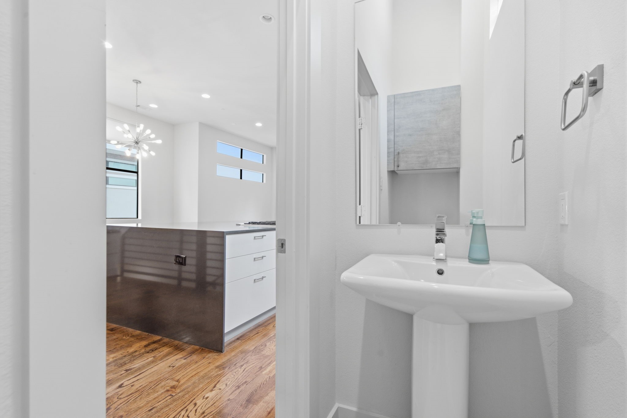 Half bath on the 2nd floor - tucked away into a corner, but still conveniently close by!