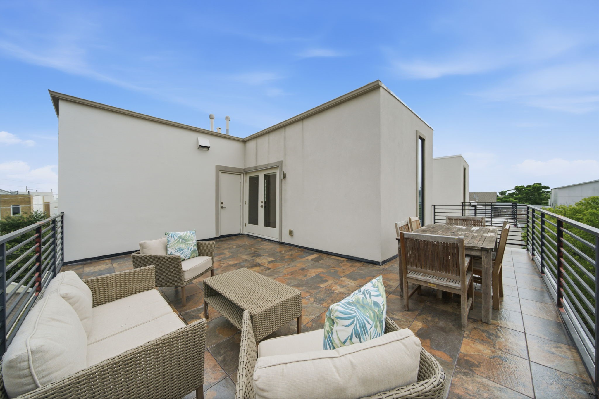Step out onto the HUGE rooftop deck! Plenty of room for outdoor furniture, your grill, and Downtown VIEWS! - perfect for hanging out!!