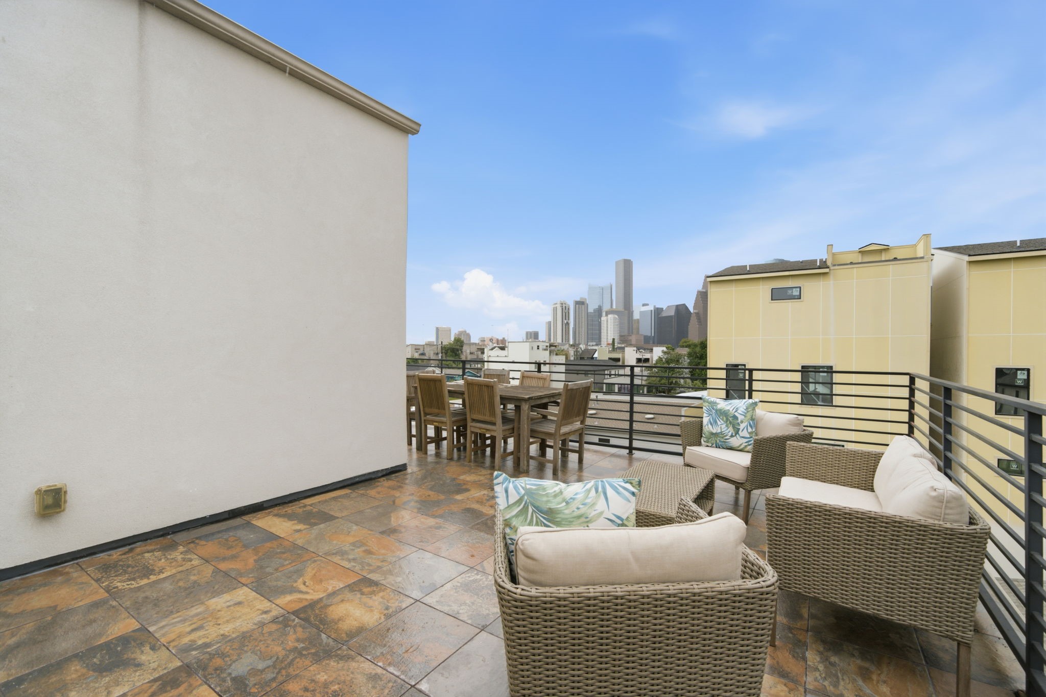 Step out onto the HUGE rooftop deck! Plenty of room for outdoor furniture, your grill, and Downtown VIEWS! - perfect for hanging out!!