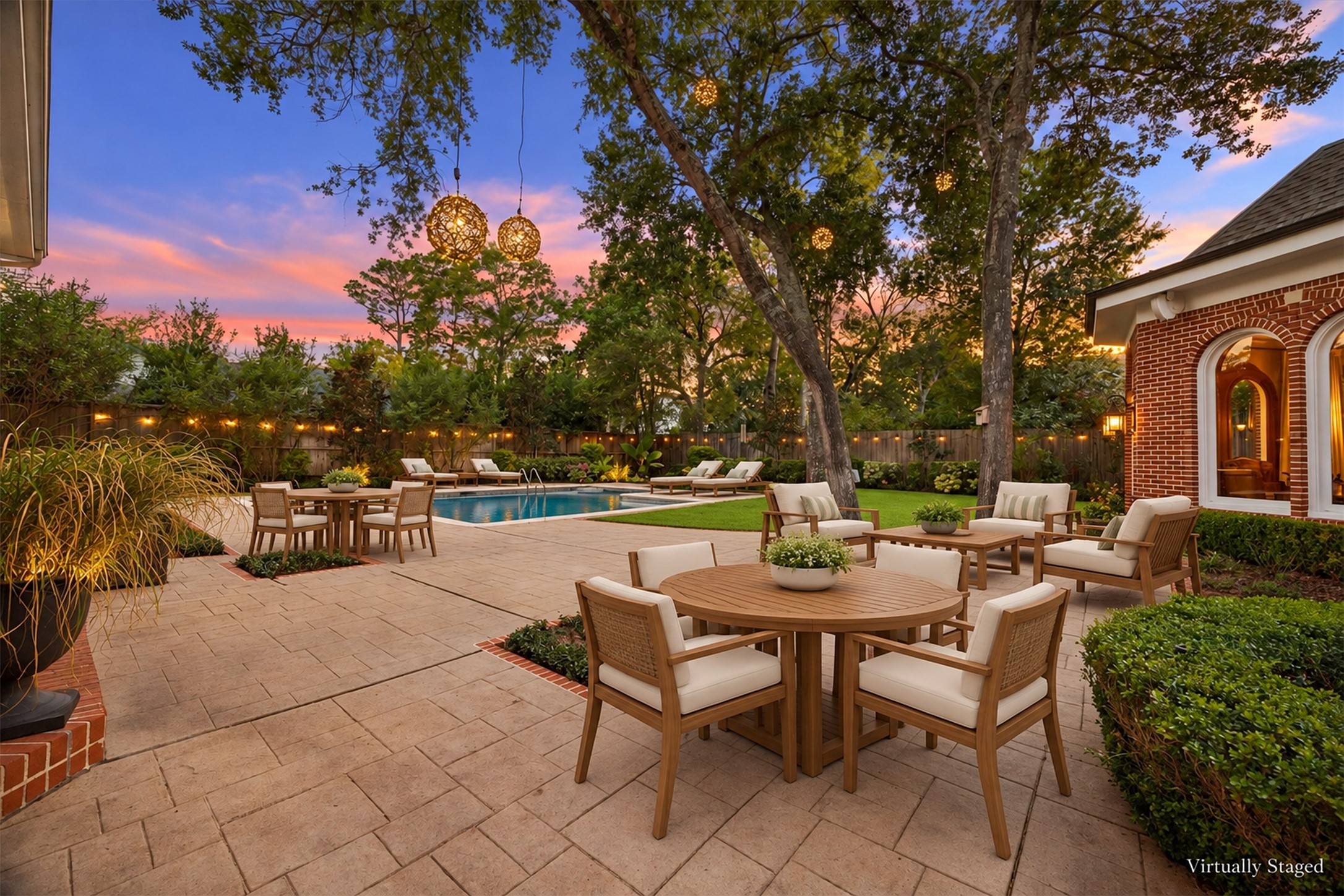 Virtually Staged -View from the wet bar's server window.