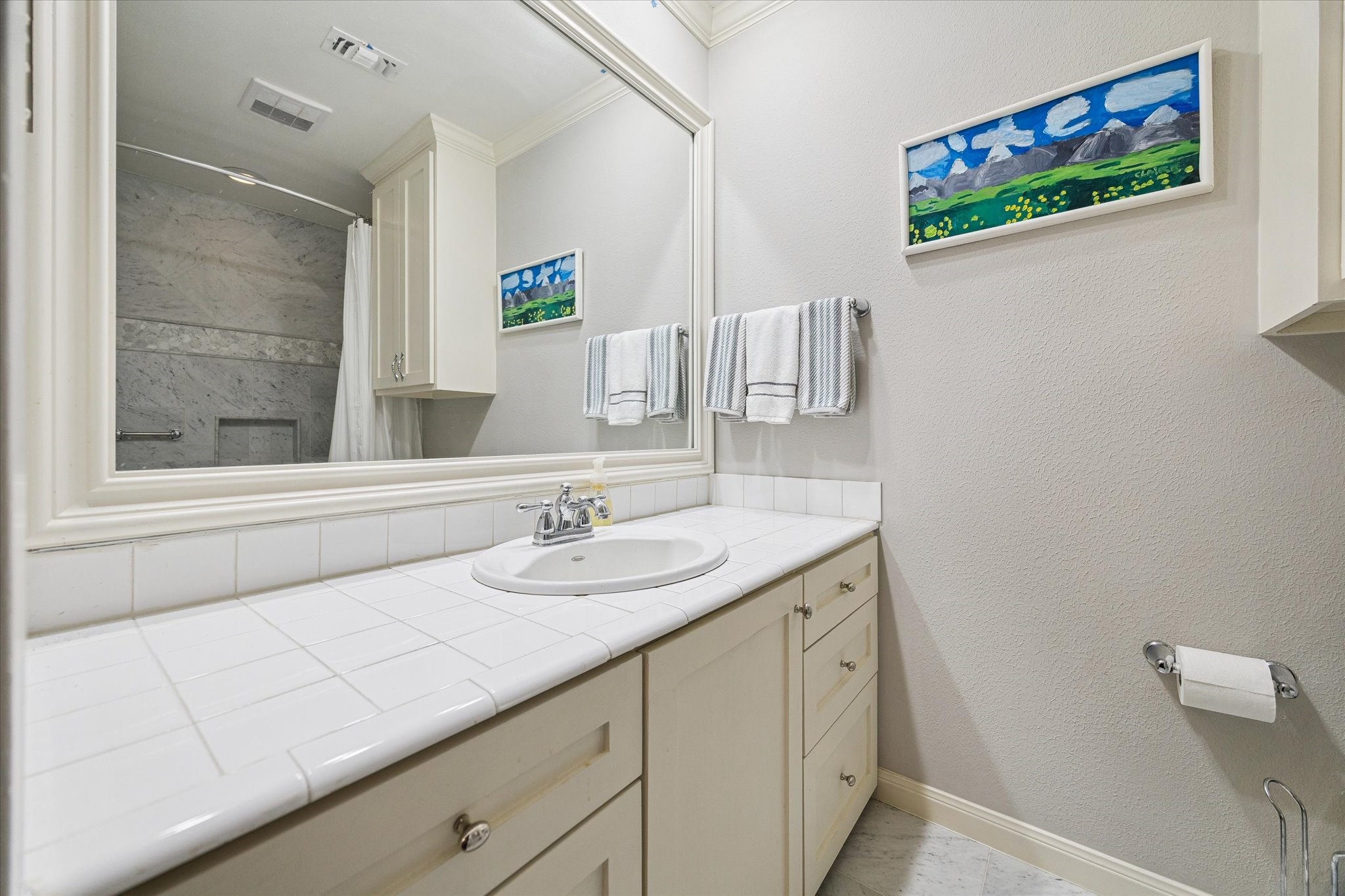 En suite bathroom to murphy bed bedroom