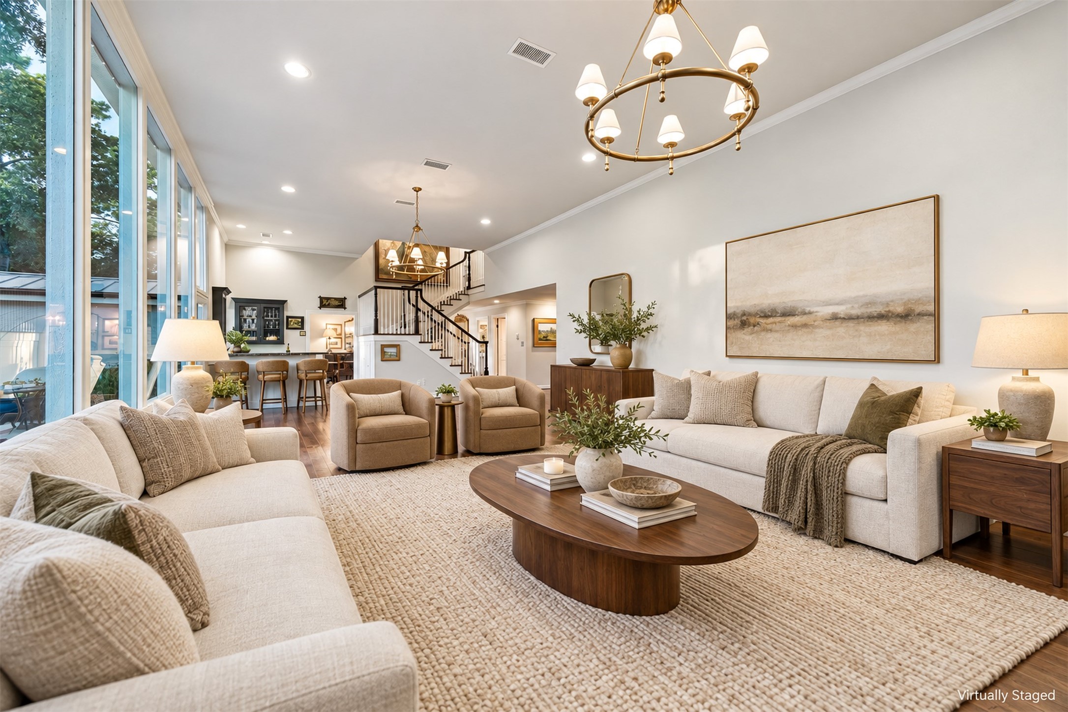 Virtually Staged - Secondary view of living area.