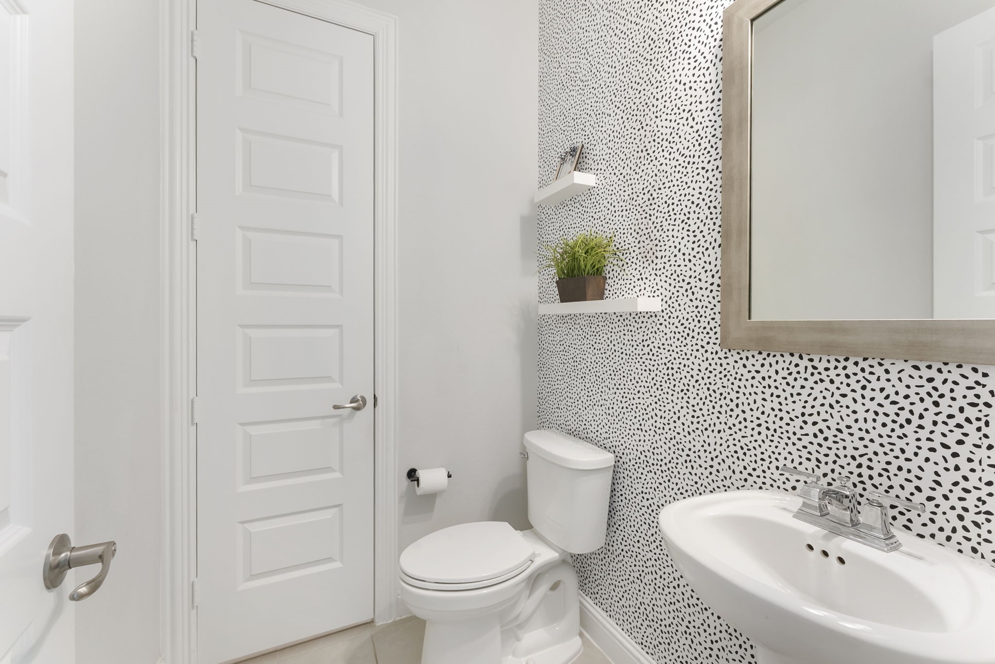 half bath with storage closet
