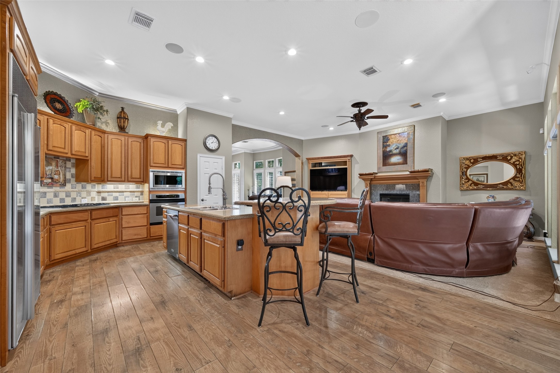 Kitchen open to family room