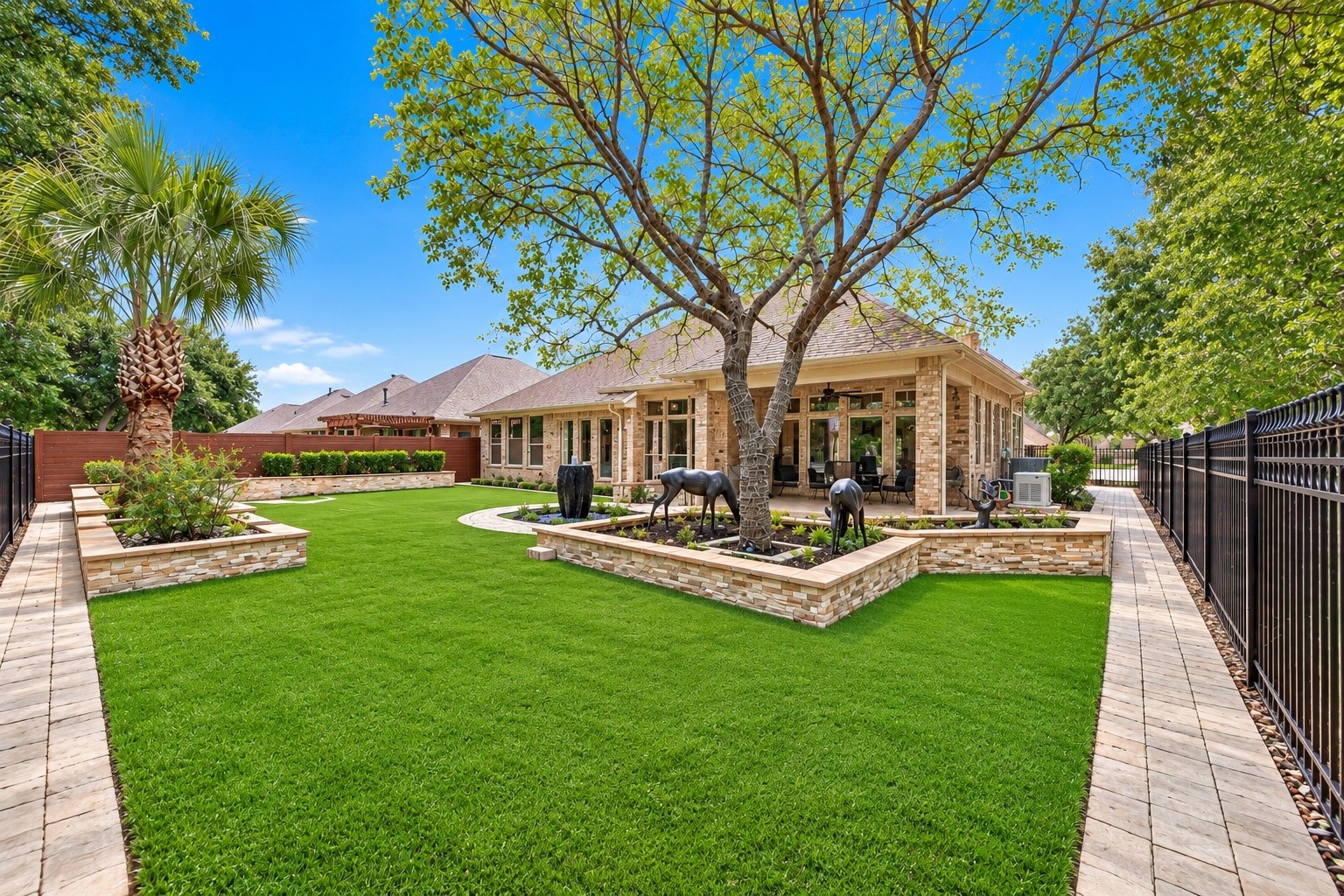 Backyard - hardscaped + artifical grass
