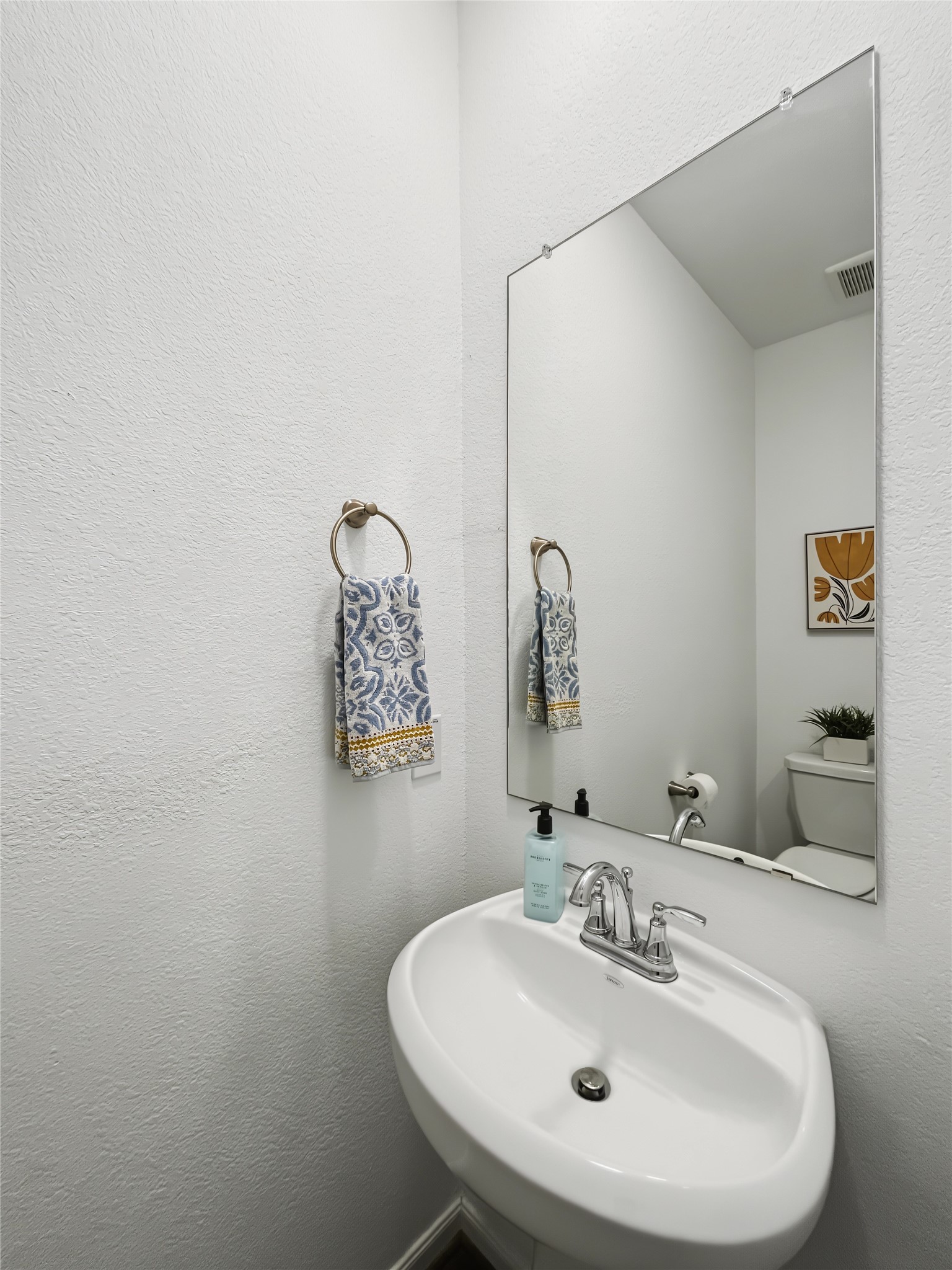 View of the powder bathroom downstairs.
