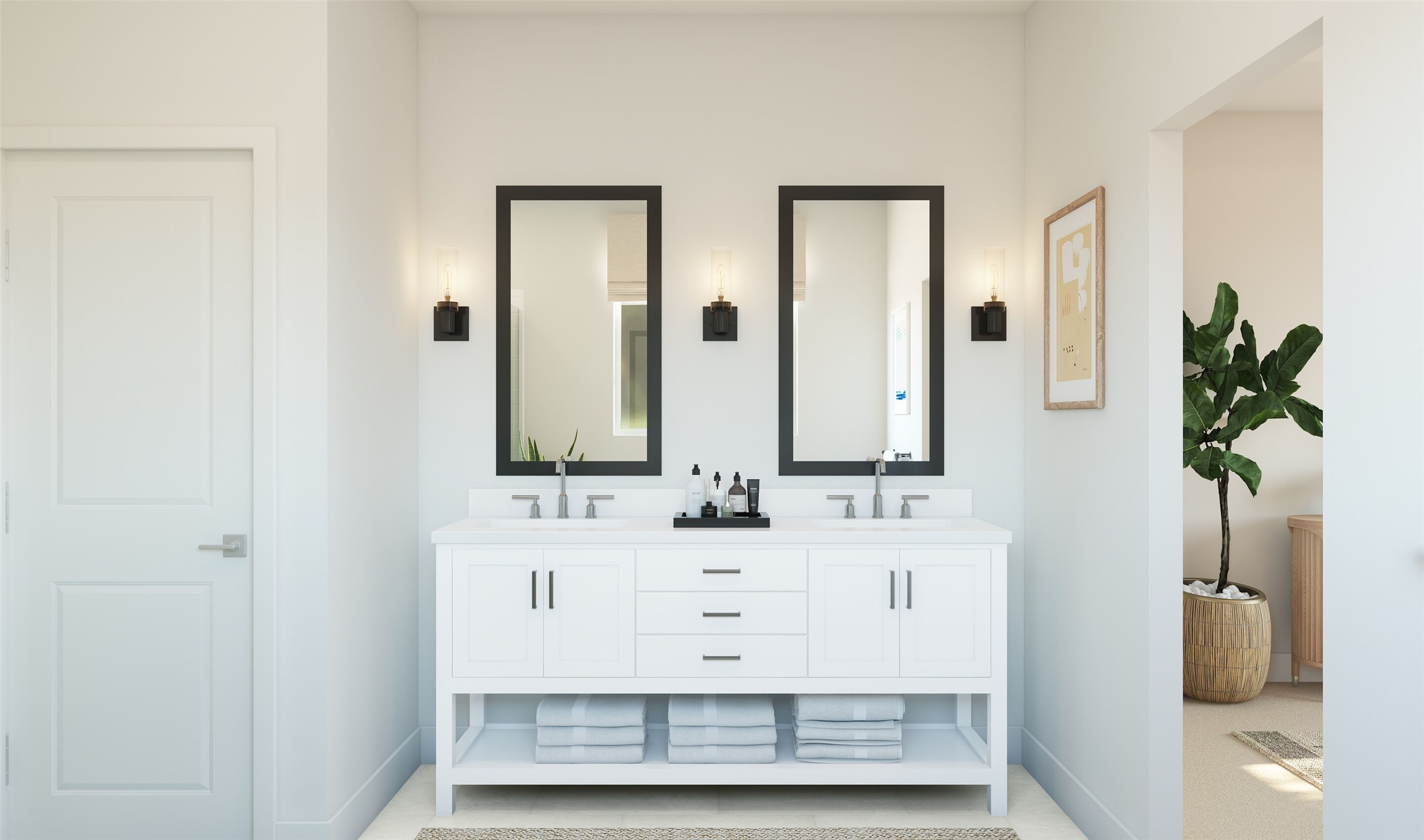 Relaxing primary bath (*Artist rendering used for illustration purposes only. Colors/finishes may differ from the ones currently selected in the home.)