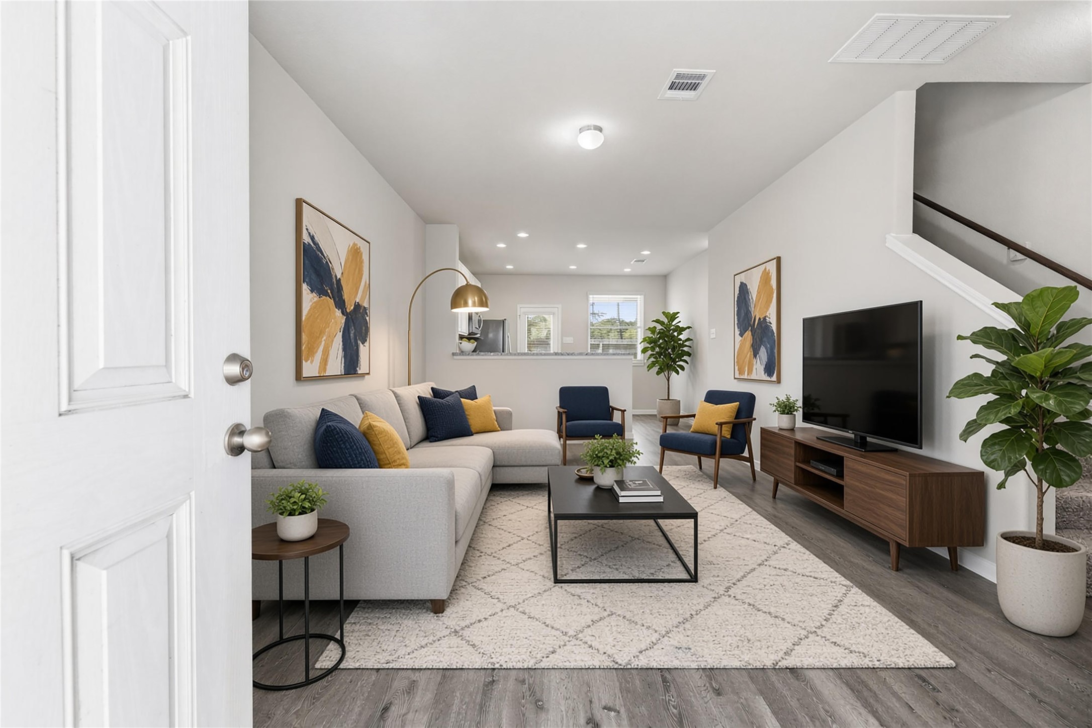 Open concept living room - virtually staged