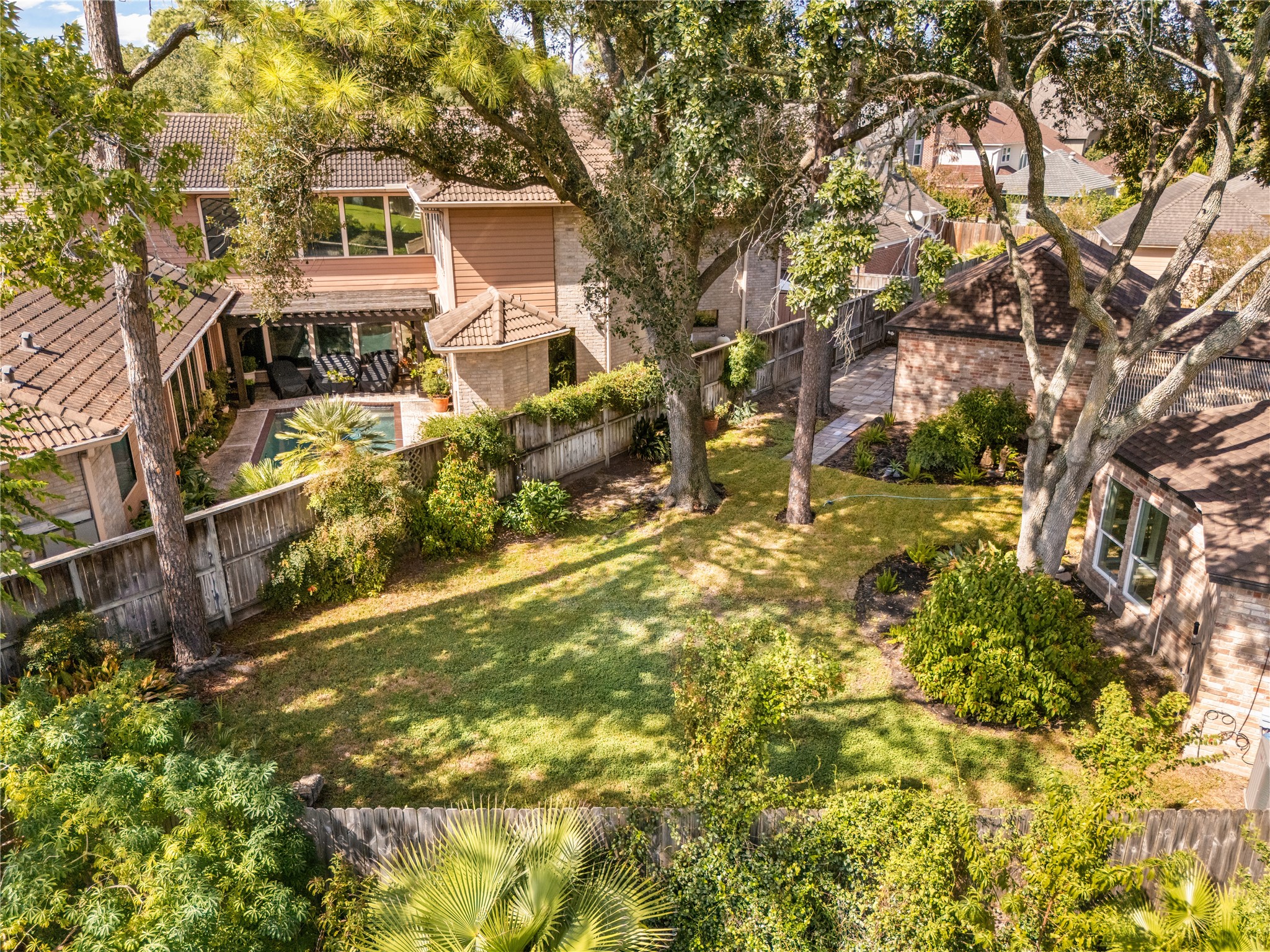 Ariel view of Backyard