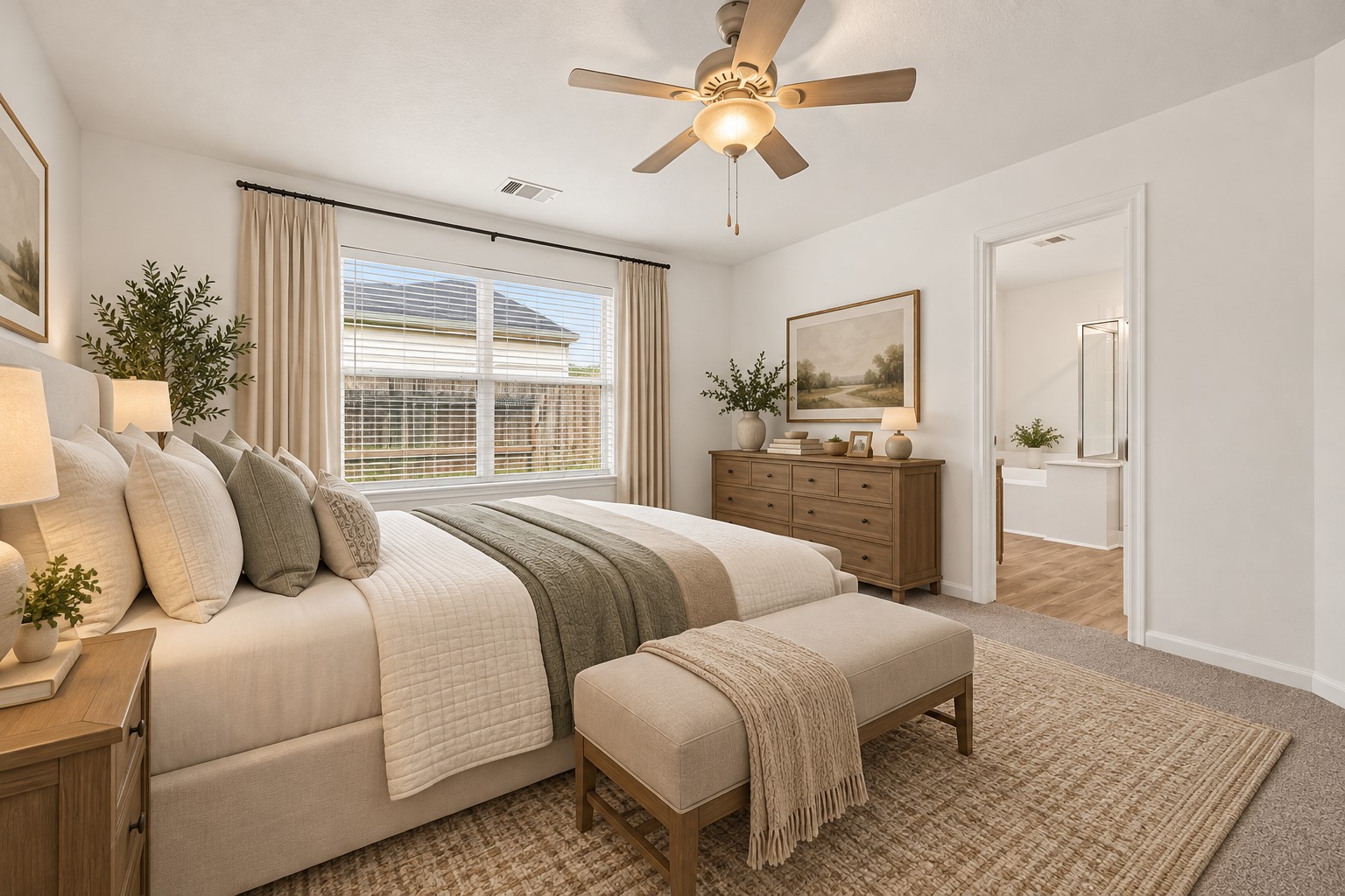 Primary bedroom virtually staged