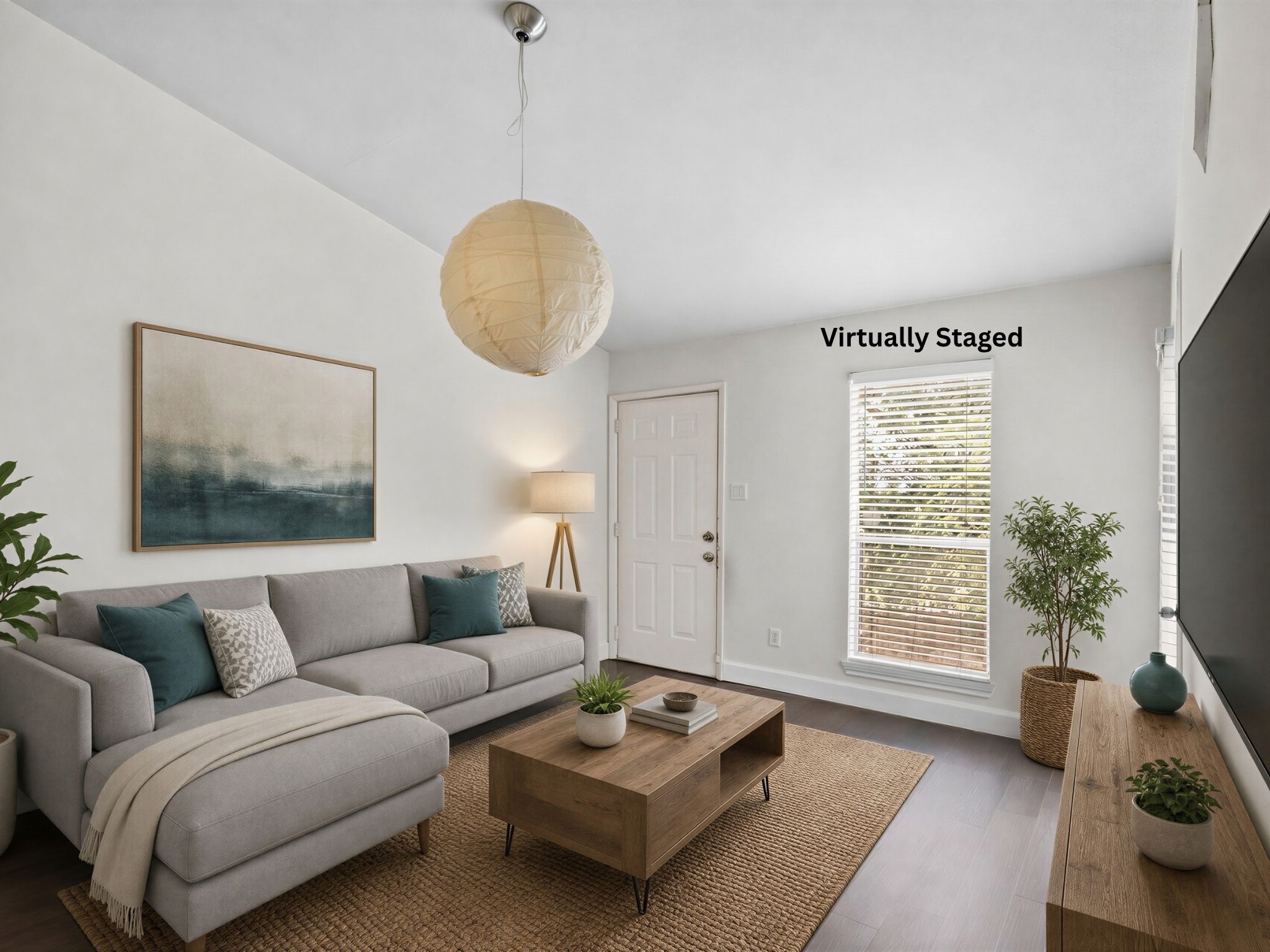 Virtually staged for visualization purposes only; furnishings are not included. Open living area offers flexible space that can be personalized to suit the buyer's lifestyle. Virtually staged for visualization purposes only; furnishings are not included. Open living area offers flexible space that can be personalized to suit the buyer's lifestyle.