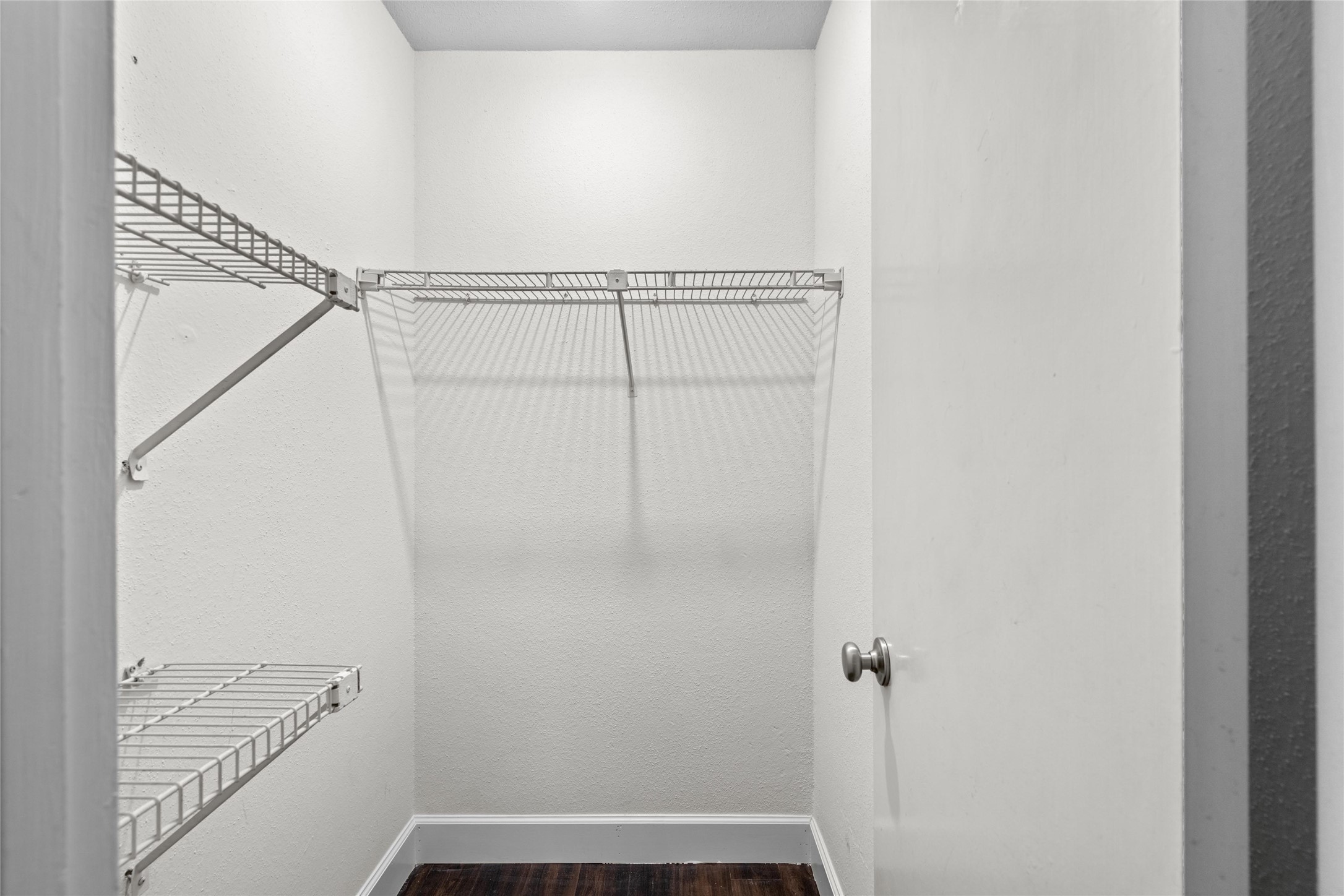 Dedicated closet space provides practical room for clothing, accessories, and additional storage.