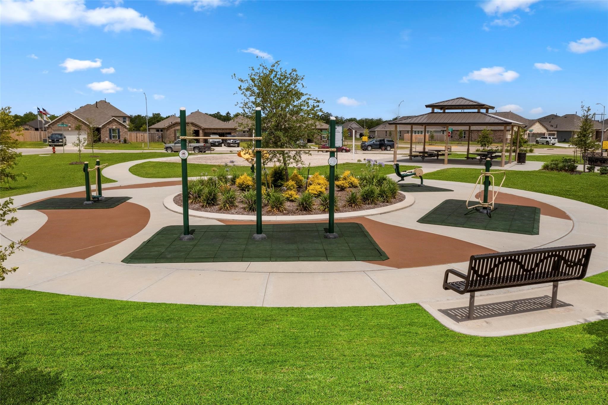 Amenities include a community park, playground, outdoor gym, beach volleyball court and covered pavilion