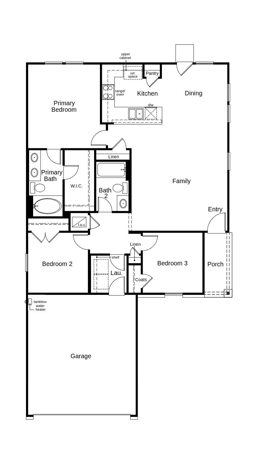 This floor plan features 3 bedrooms, 2 full baths, and over 1,200 square feet of living space.