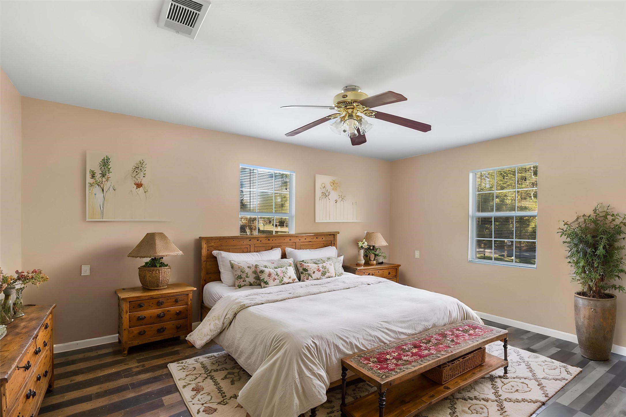 Spacious second bedroom offers a walk-in closet and could be used for an office, gym, or media room. (This photo is virtually staged.)