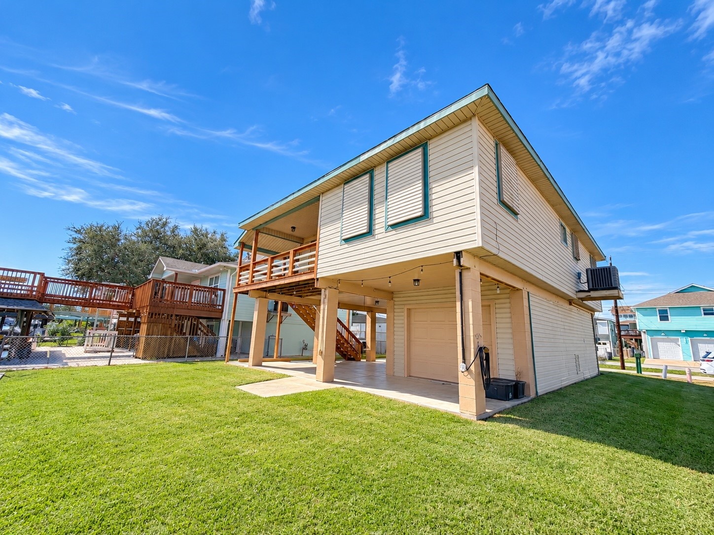 Waterside view of the home.