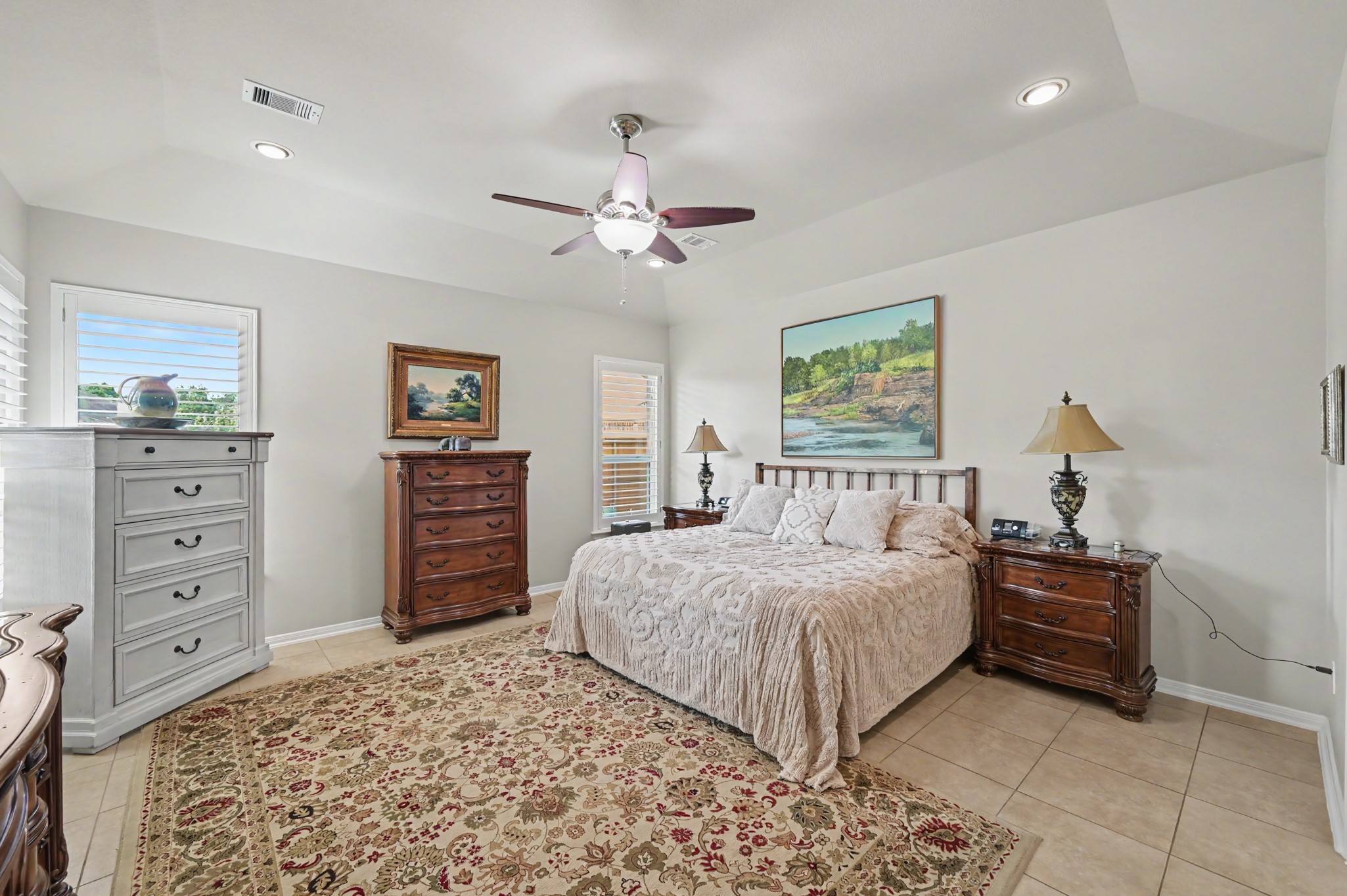 Peaceful primary retreat featuring a spacious layout and soothing natural light.