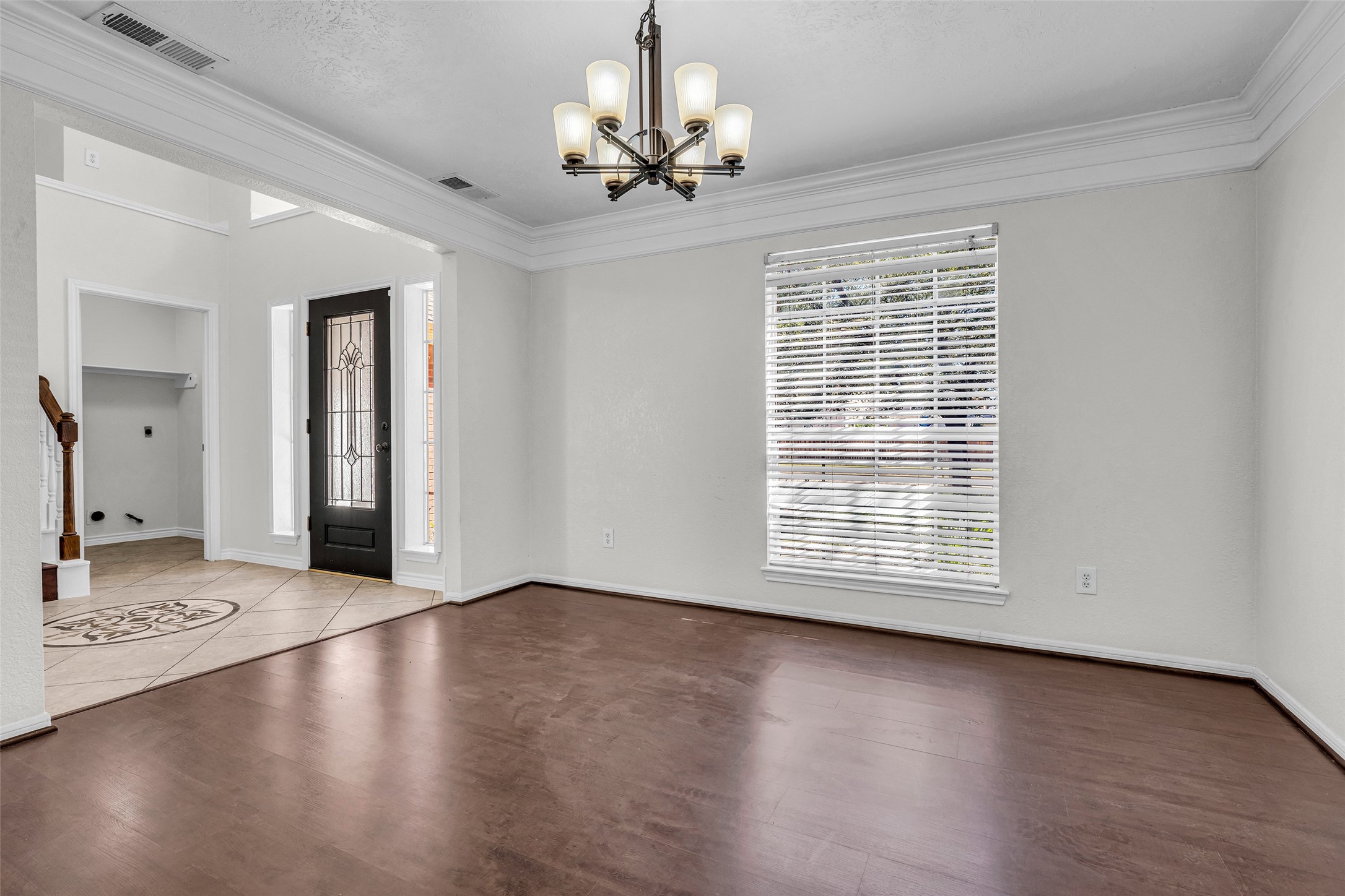 The front dining room sits just off the entry, close to the kitchen.